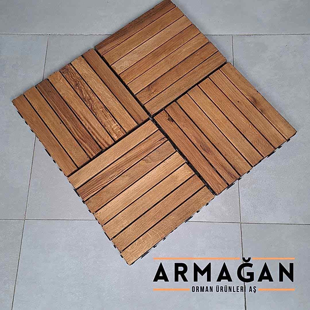 Ahşap Karo Deck 30x30cm 9 Adet ( Pratik Geçmeli Plastik Altlık) - Görsel 3