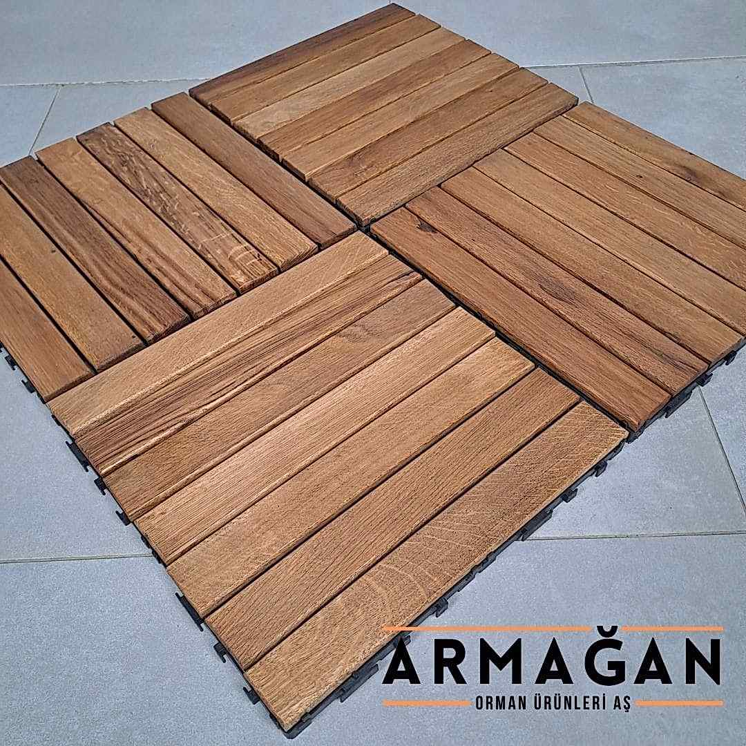 Ahşap Karo Deck 30x30cm 9 Adet ( Pratik Geçmeli Plastik Altlık)