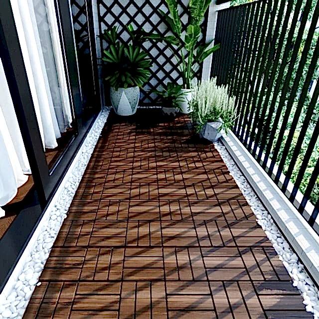 Ahşap Karo Deck 30x30cm 9 Adet ( Pratik Geçmeli Plastik Altlık) - Görsel 2